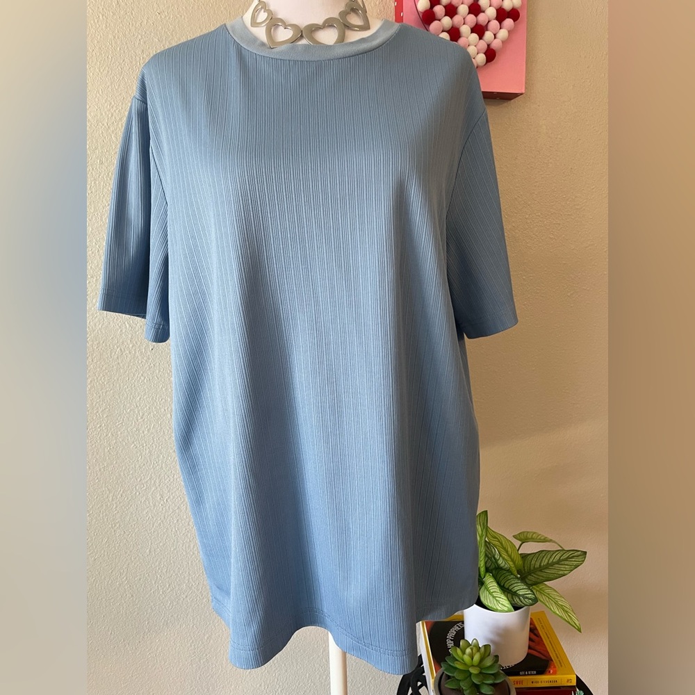 Croft & Borrow Women’s Blue Blouse Chic Business Casual -Sz L